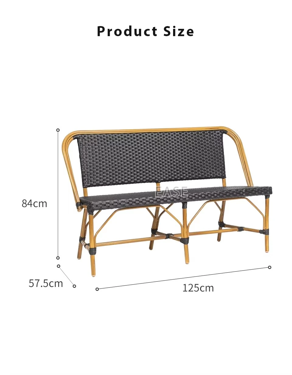 Bistro Aluminum Black Rattan Outdoor Sofas Factory in China Bistro Aluminum Black Rattan Outdoor Sofas Factory in China