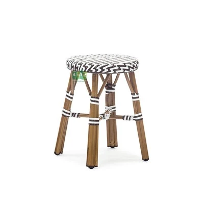 Alwminiwm Rattan Backless Bar Stôl Awyr Agored
